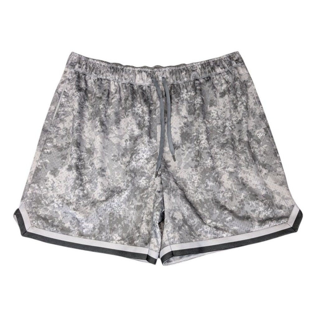 DSG x Twitch + Allison Mens XXL Basketball Shorts Grey Camo Mesh 8 Inch Inseam